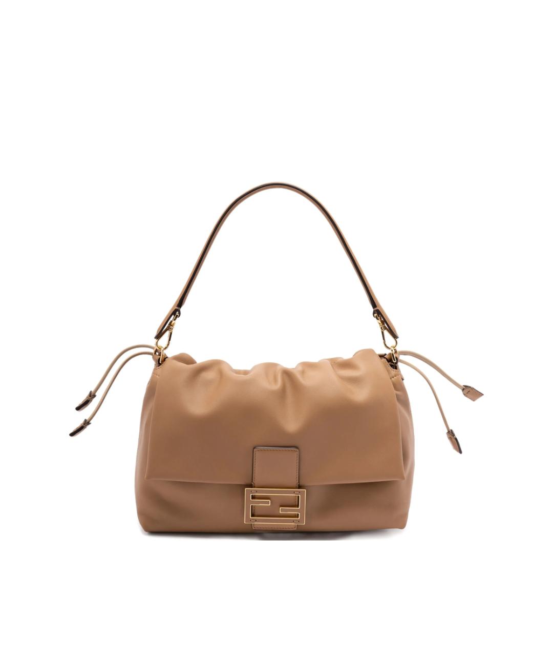 FENDI Коричневая кожаная сумка через плечо, фото 1