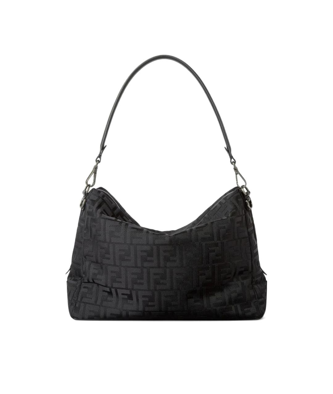 FENDI Черная тканевая сумка на плечо, фото 2
