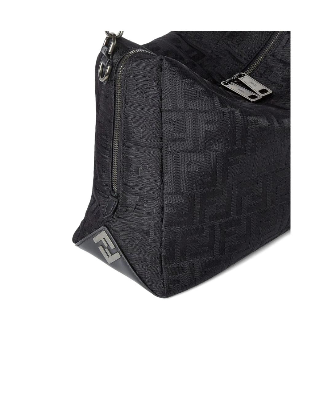 FENDI Черная тканевая сумка на плечо, фото 4