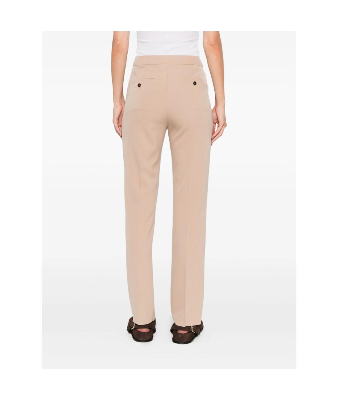 MAX MARA Розовые шерстяные брюки узкие, фото 4