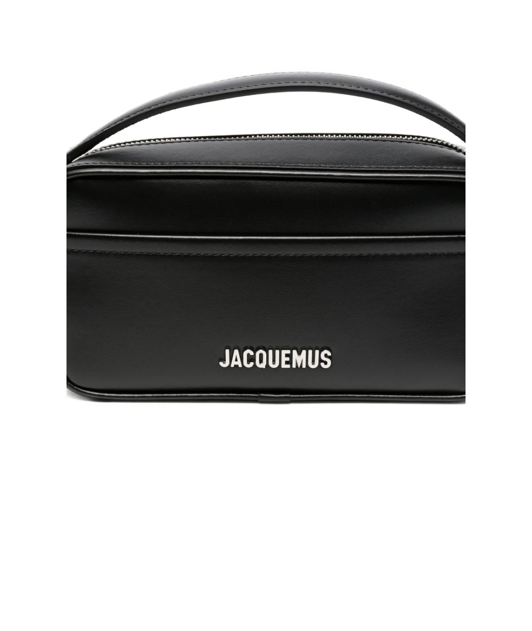JACQUEMUS Черная кожаная сумка на плечо, фото 4