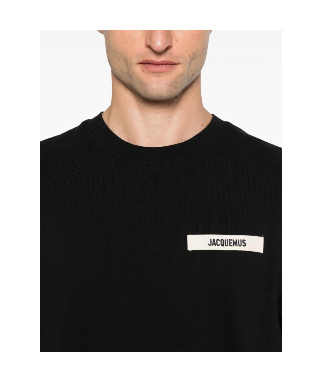 JACQUEMUS Черная хлопковая футболка, фото 3