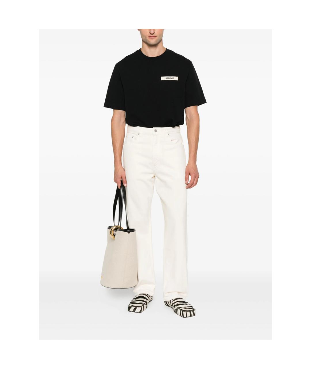 JACQUEMUS Черная хлопковая футболка, фото 4