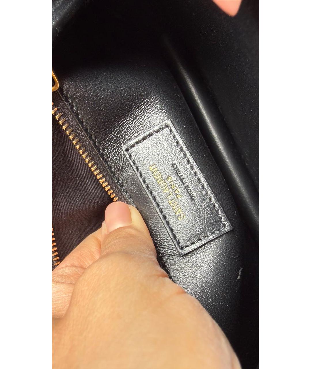 SAINT LAURENT Бордовая кожаная сумка через плечо, фото 5