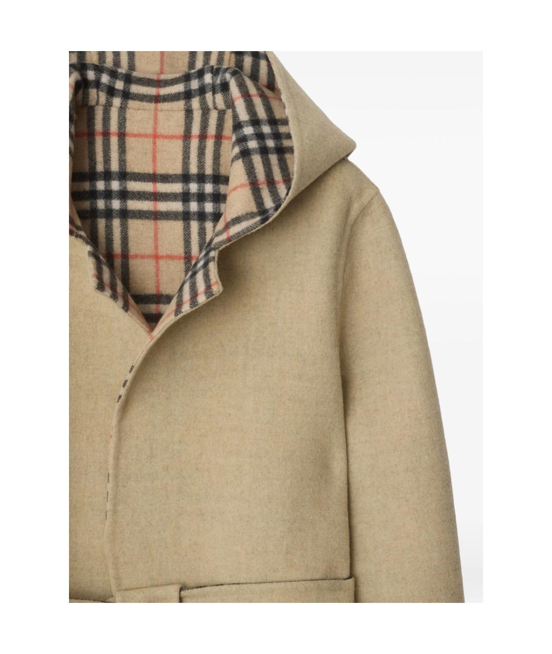 BURBERRY Бежевое шерстяное пальто, фото 3