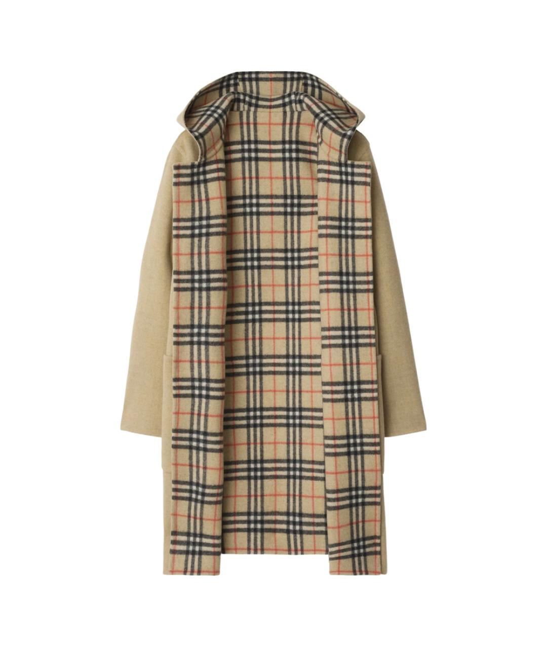 BURBERRY Бежевое шерстяное пальто, фото 2