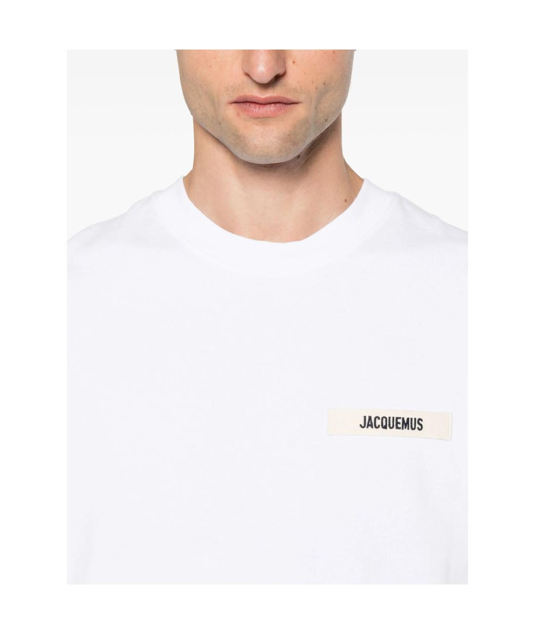 JACQUEMUS Белая хлопковая футболка, фото 4