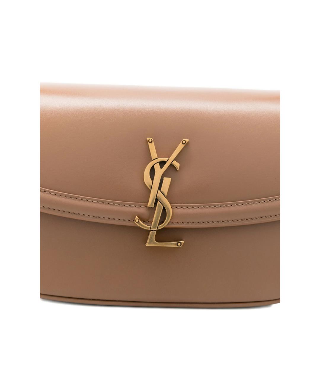 SAINT LAURENT Коричневая кожаная сумка через плечо, фото 2
