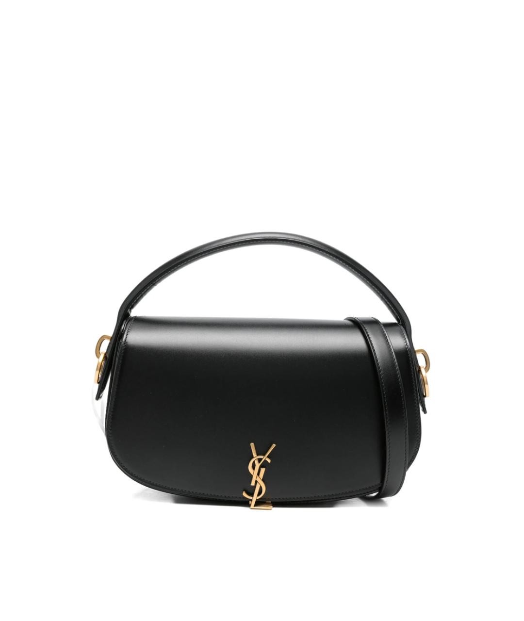 SAINT LAURENT Черная кожаная сумка через плечо, фото 1