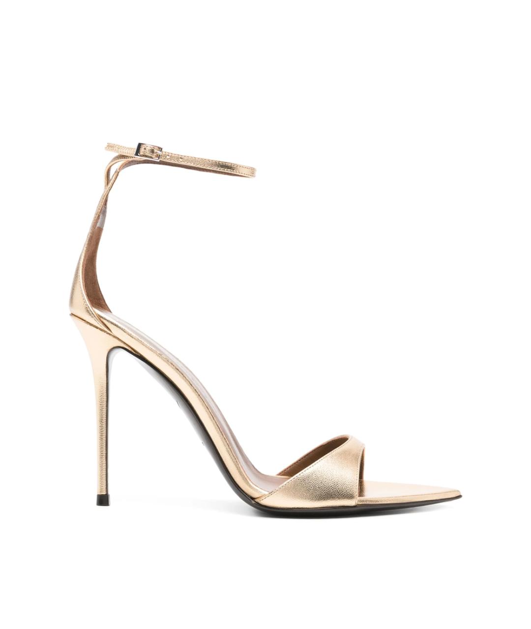 GIUSEPPE ZANOTTI DESIGN Золотые кожаные босоножки, фото 1