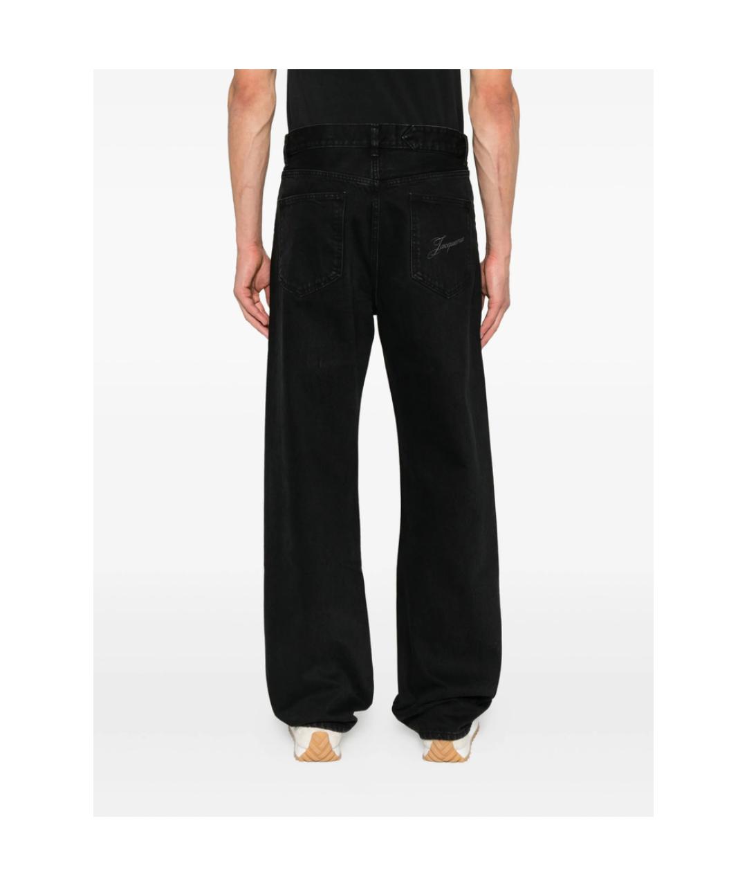 JACQUEMUS Черные хлопковые прямые джинсы, фото 5