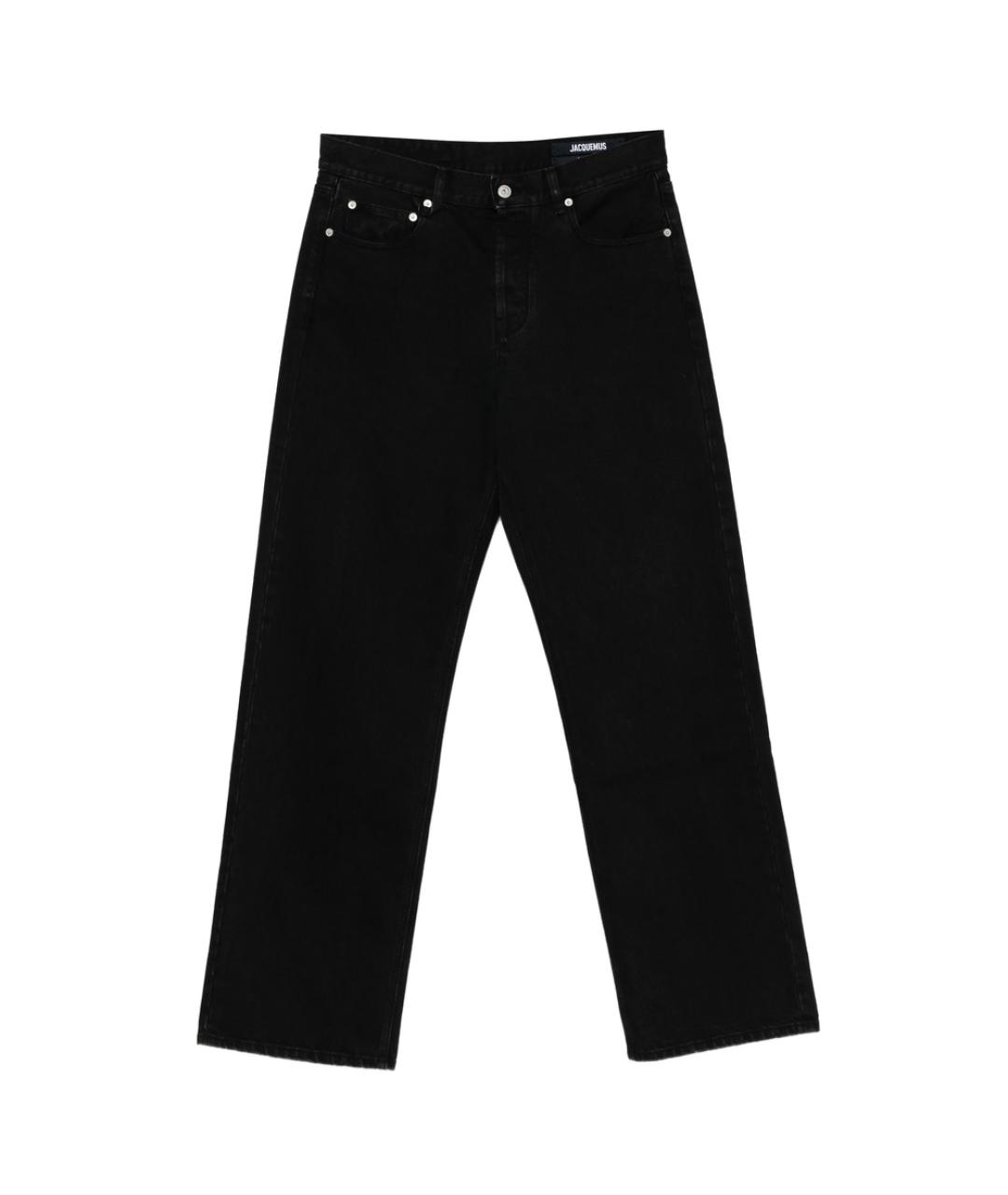 JACQUEMUS Черные хлопковые прямые джинсы, фото 1