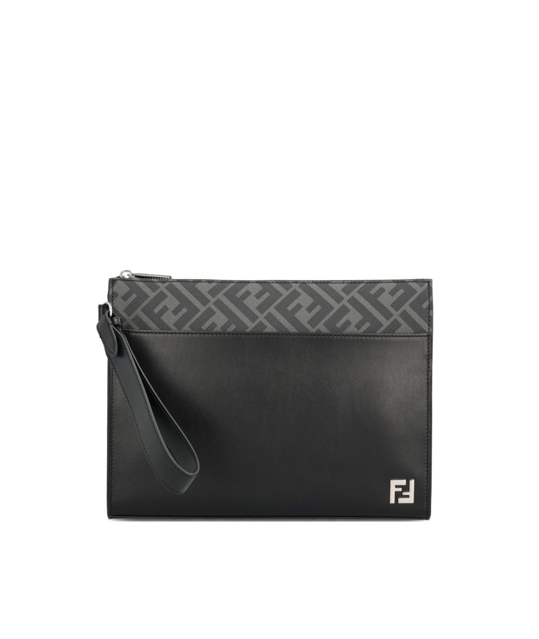 FENDI Черная кожаная барсетка, фото 1