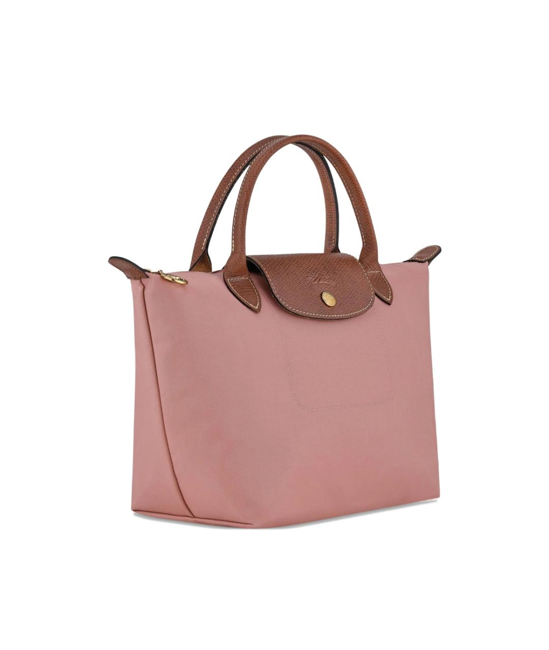 LONGCHAMP Розовая тканевая сумка с короткими ручками, фото 4