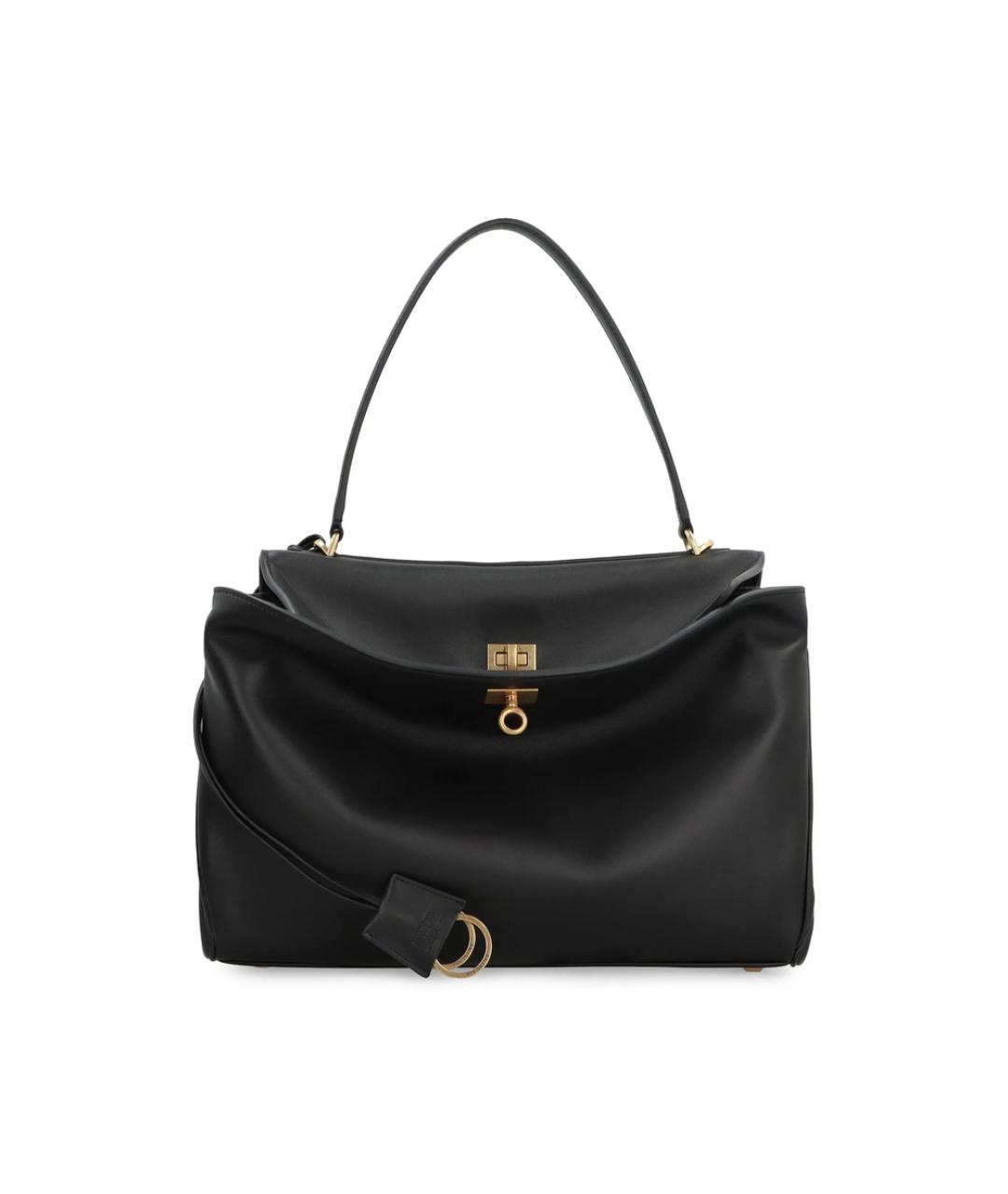 BALENCIAGA Черная кожаная сумка тоут, фото 1