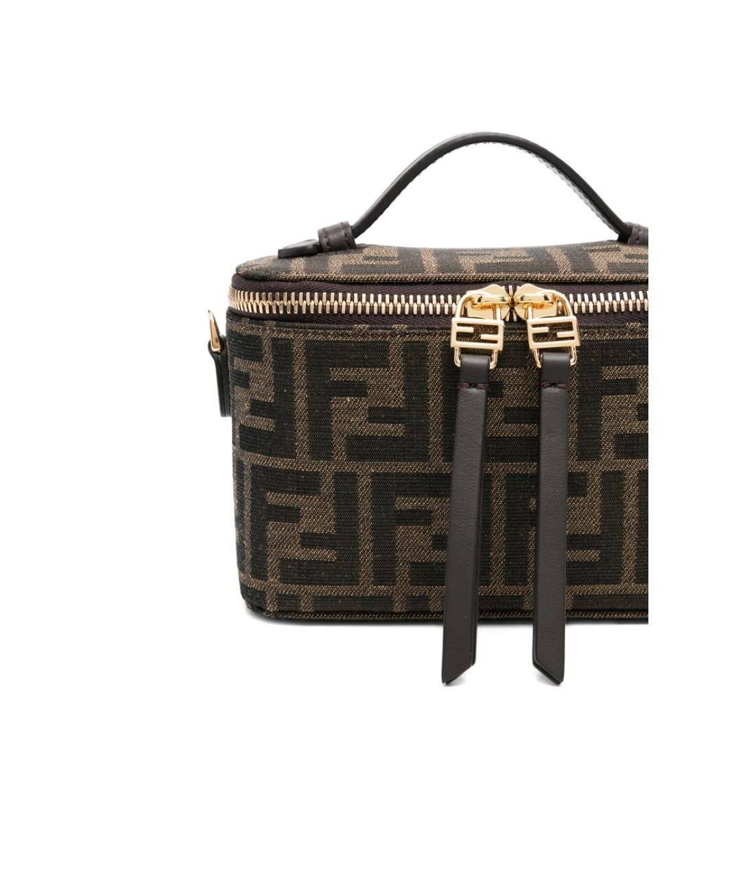 FENDI Коричневая тканевая сумка через плечо, фото 4