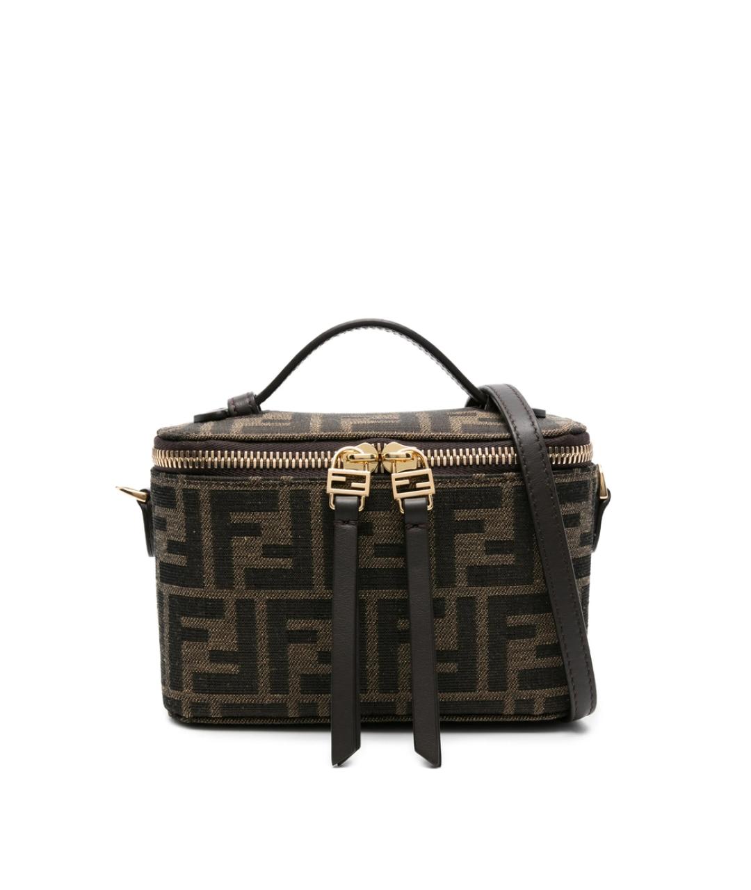 FENDI Коричневая тканевая сумка через плечо, фото 1