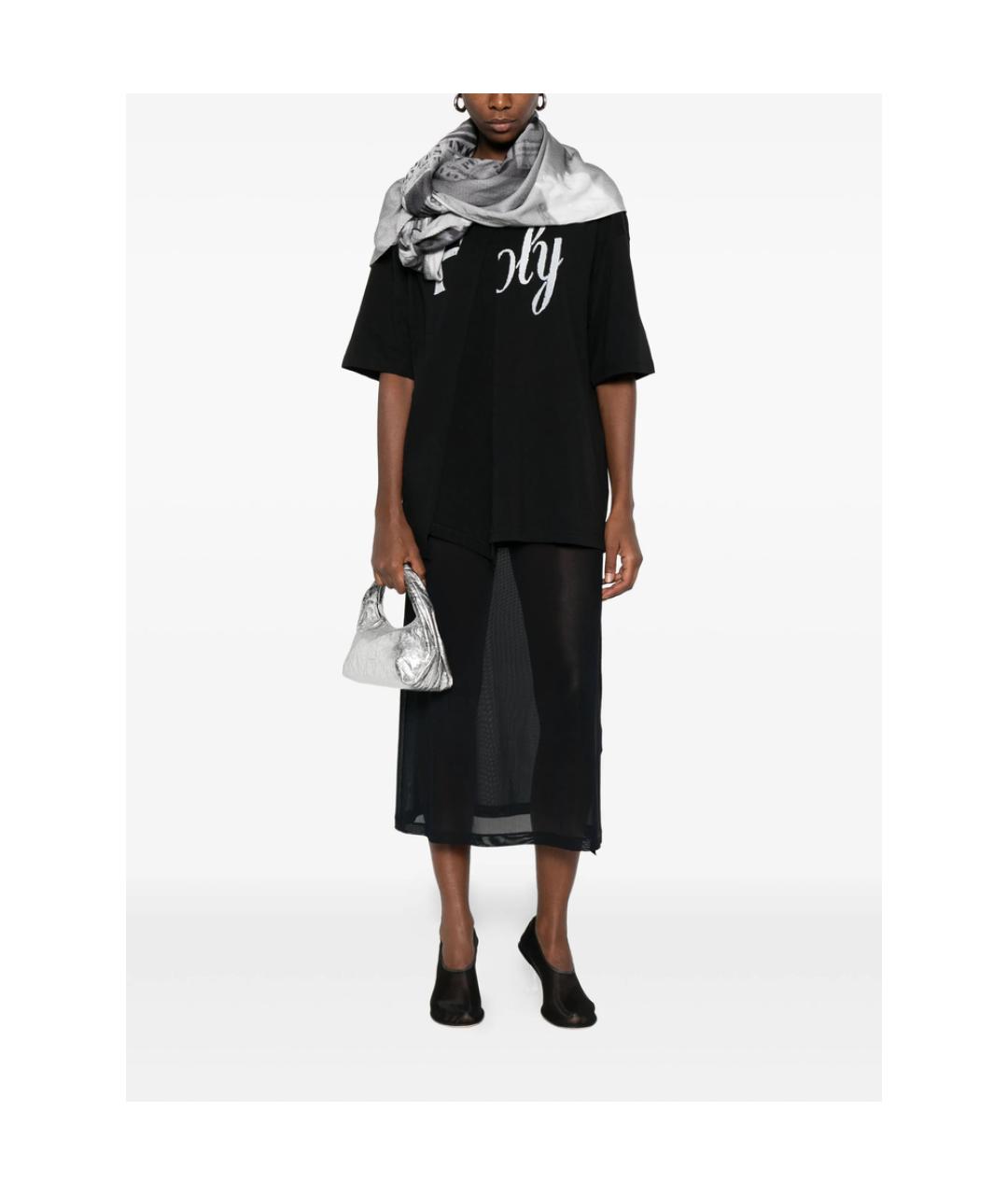 ANN DEMEULEMEESTER Черная хлопковая футболка, фото 3