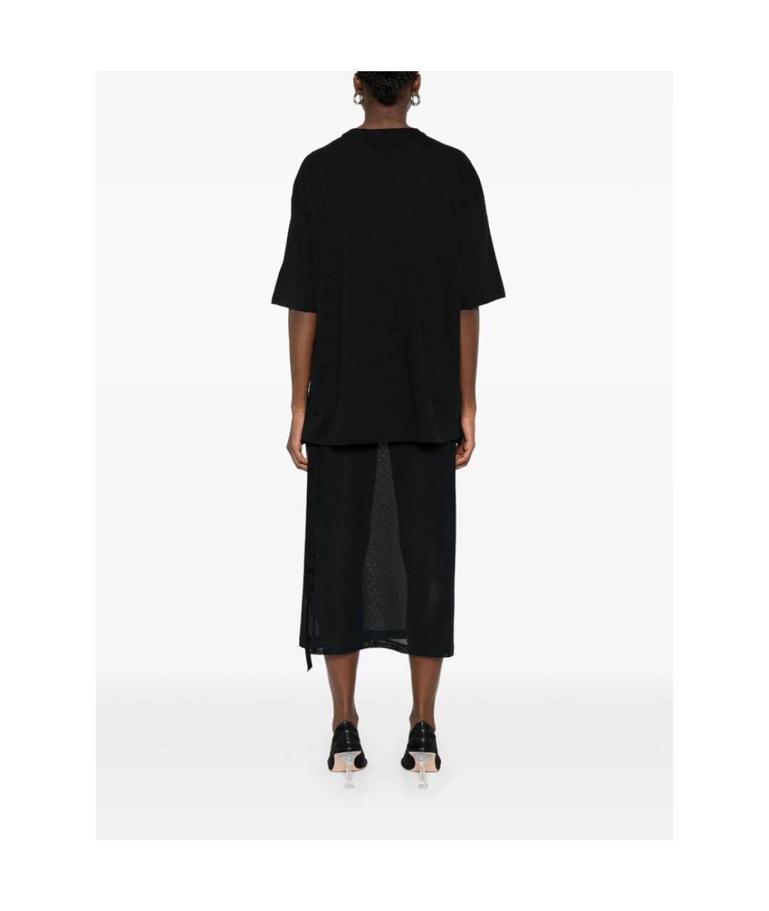 ANN DEMEULEMEESTER Черная хлопковая футболка, фото 4