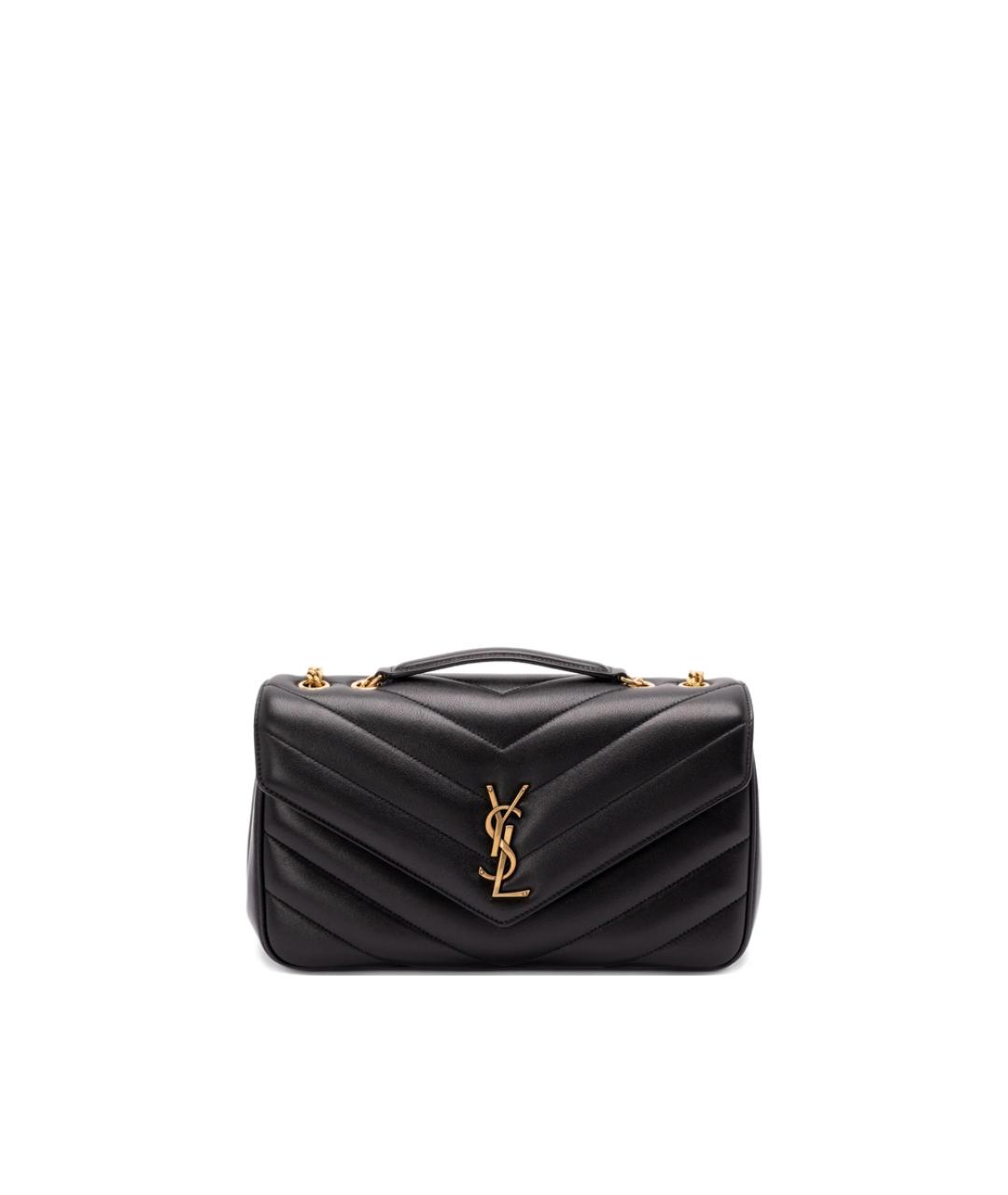 SAINT LAURENT Черная кожаная сумка через плечо, фото 1