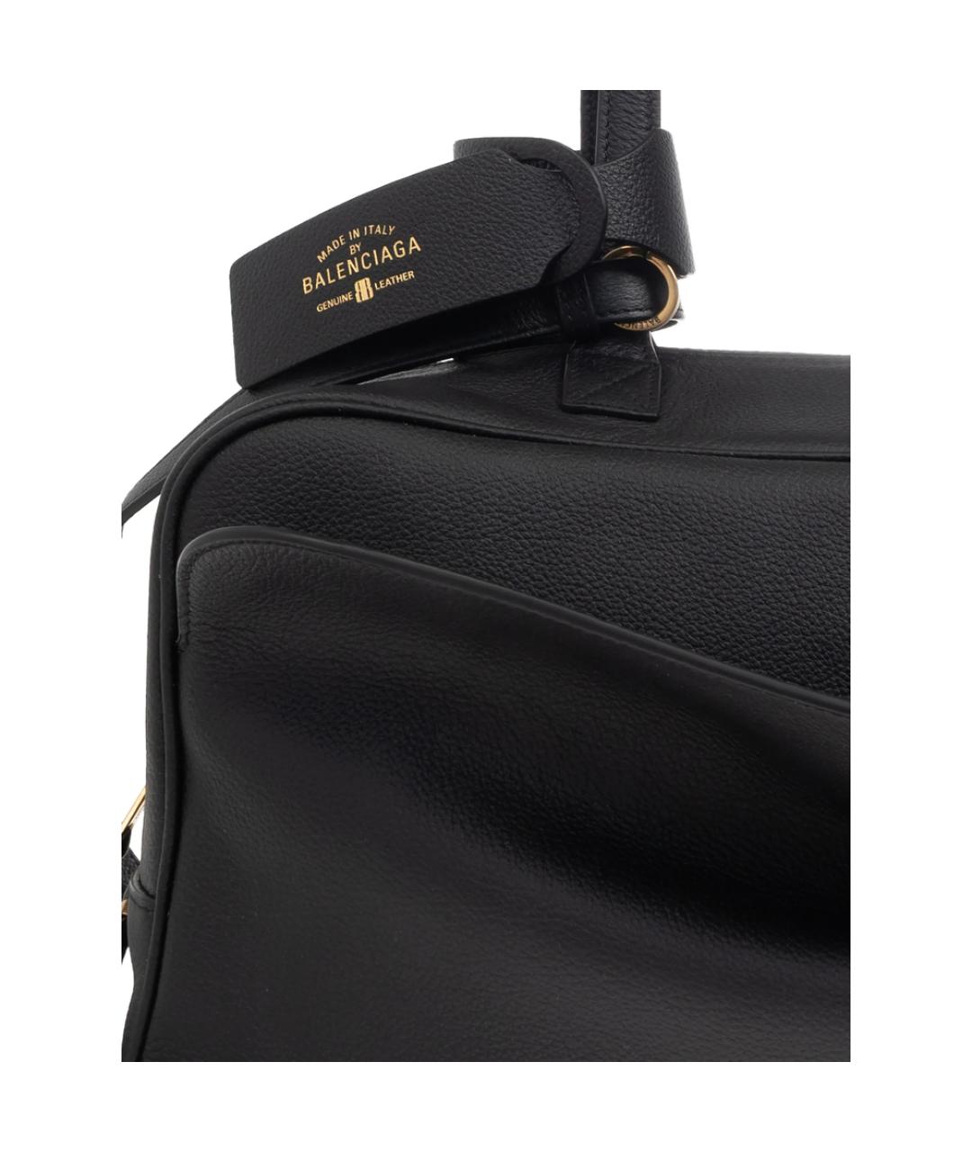 BALENCIAGA Черная кожаная сумка тоут, фото 4