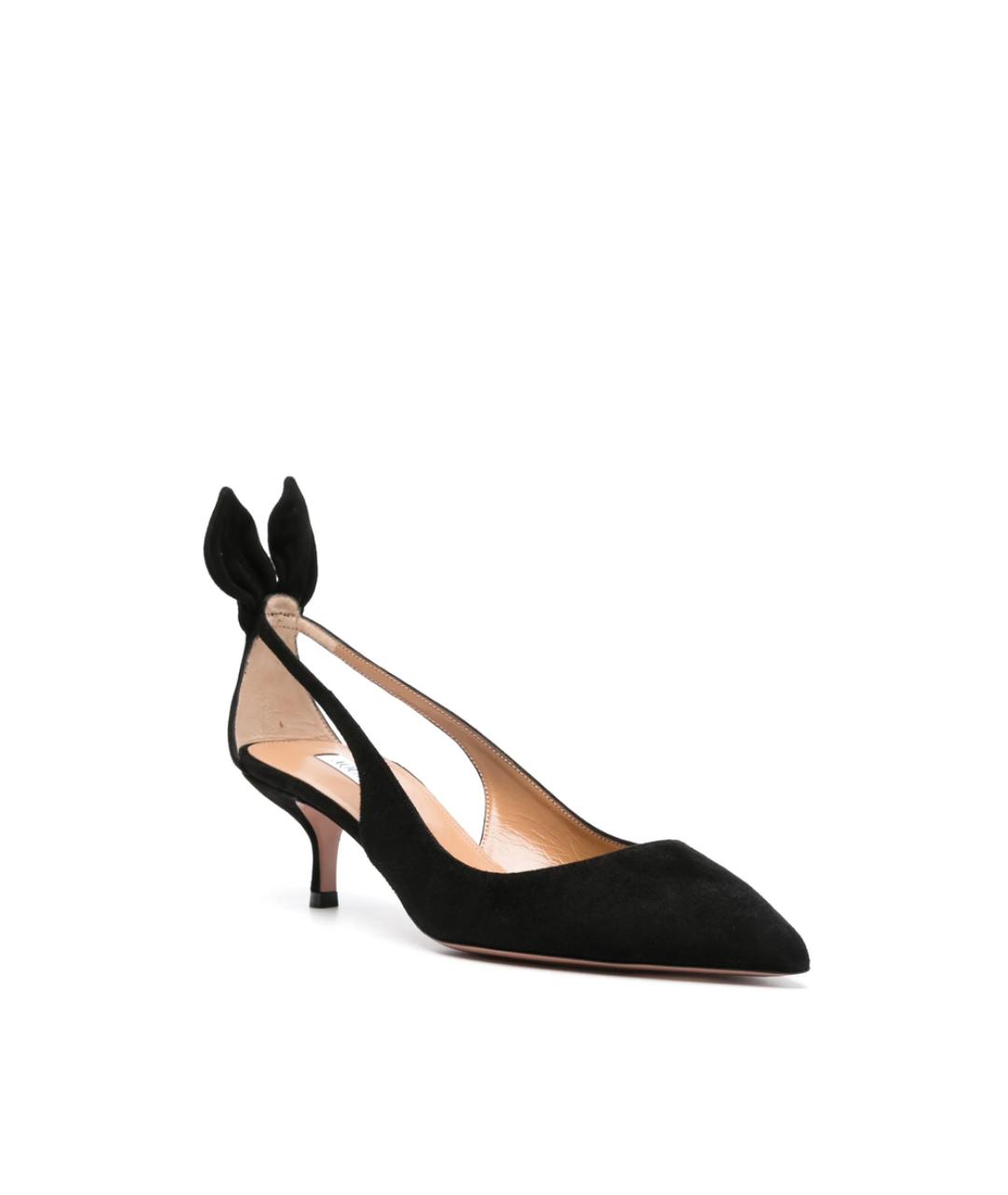 AQUAZZURA Черные кожаные туфли, фото 2