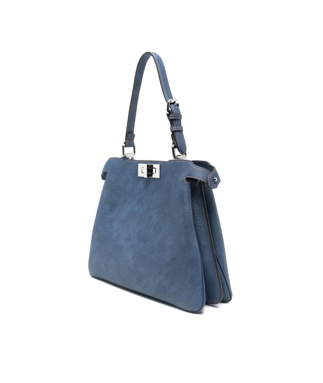FENDI Синяя кожаная сумка тоут, фото 4