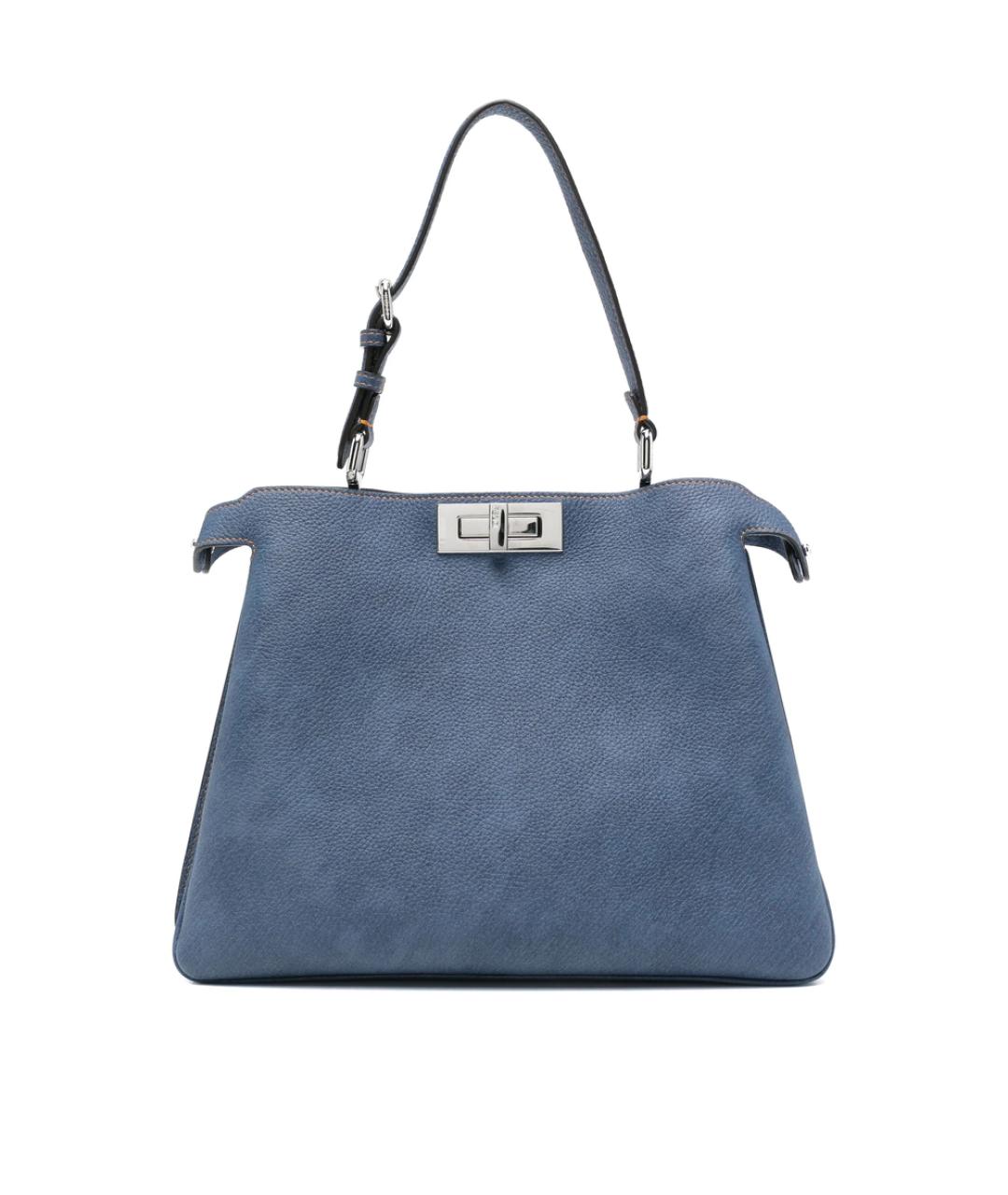 FENDI Синяя кожаная сумка тоут, фото 1