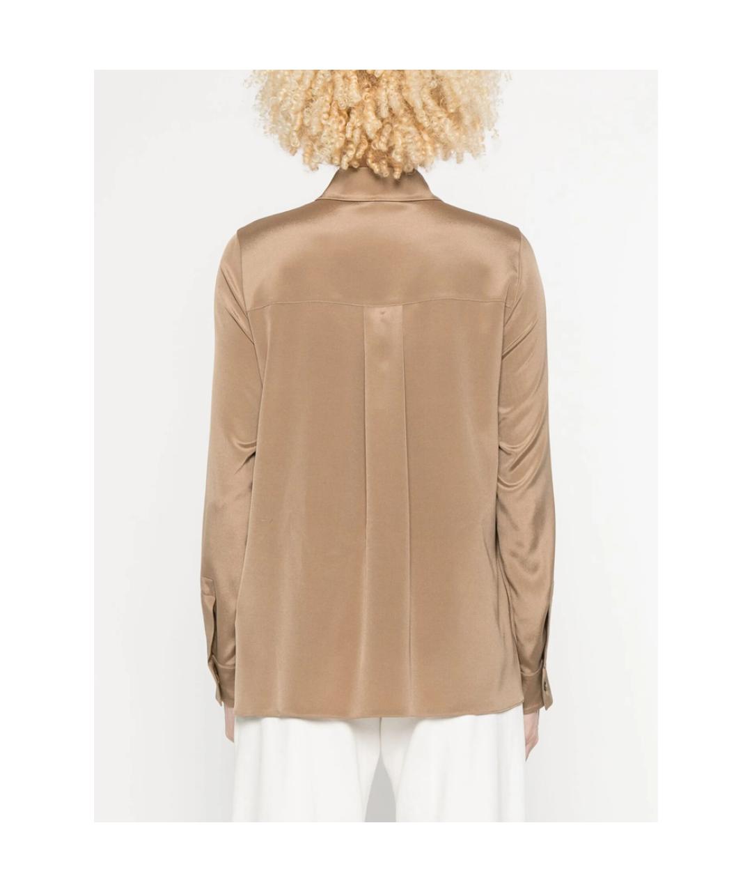 MAX MARA Коричневая шелковая рубашка, фото 4
