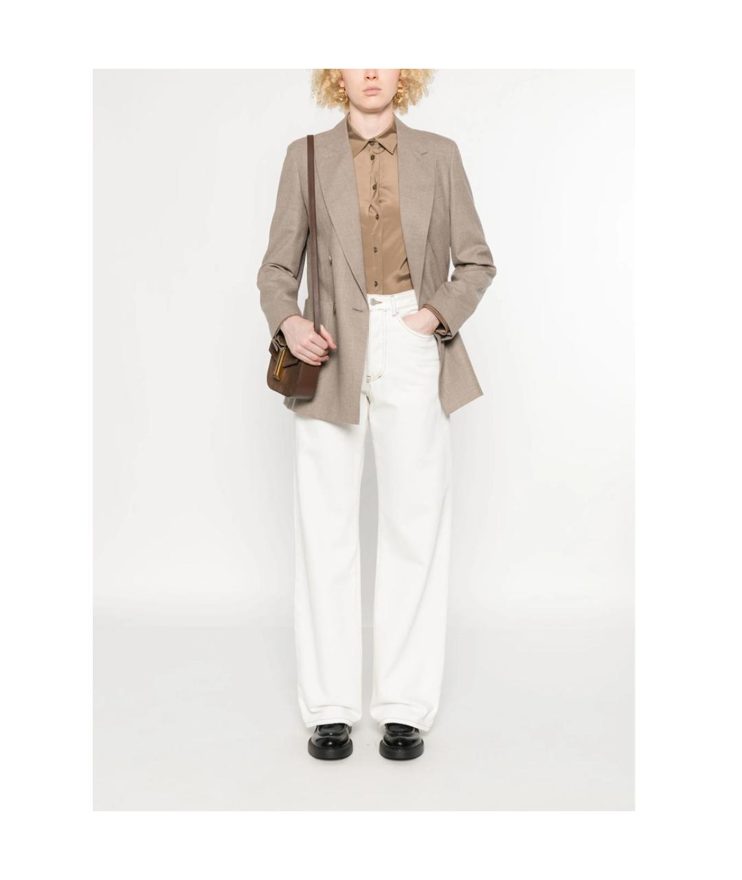 MAX MARA Коричневая шелковая рубашка, фото 3