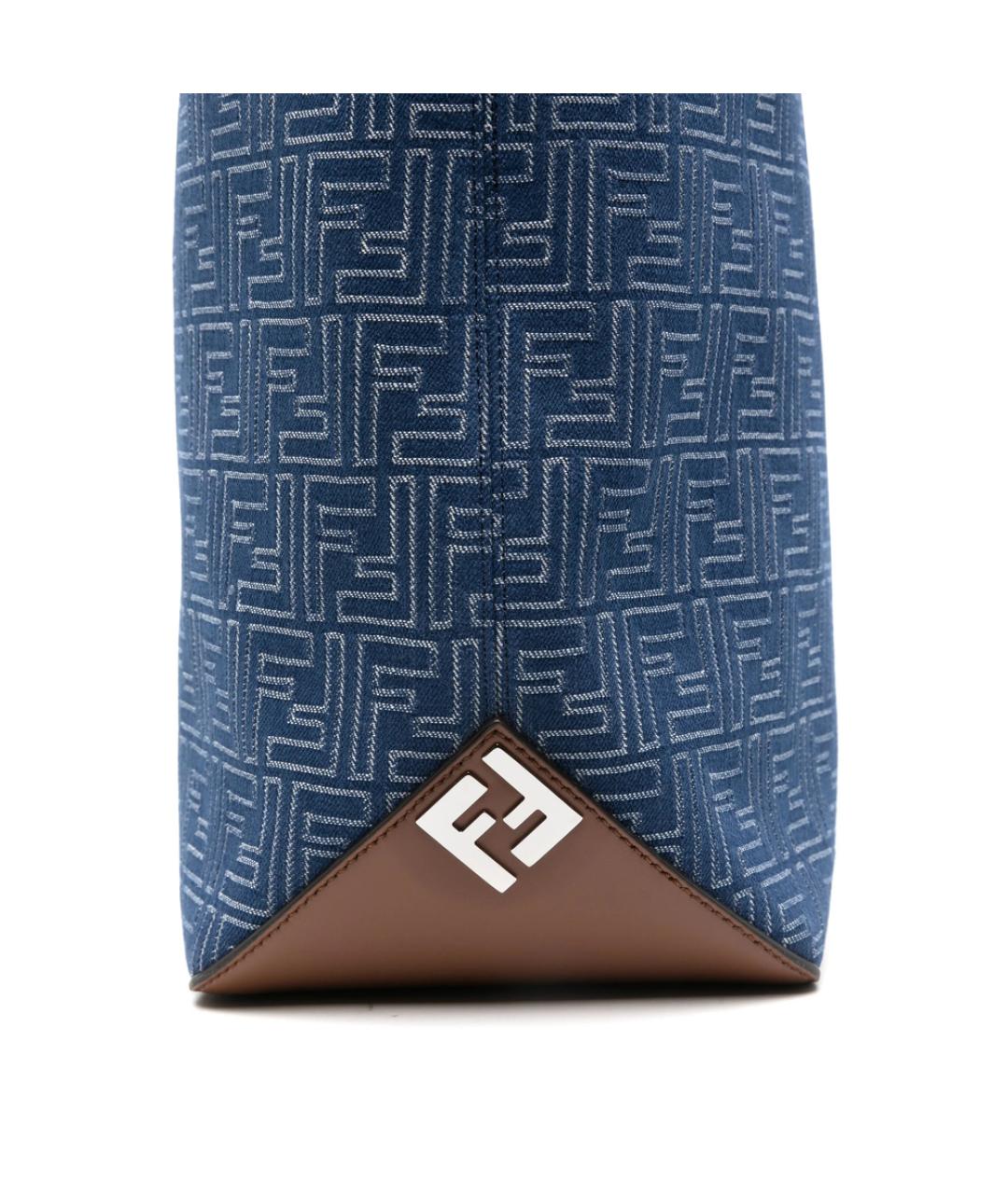 FENDI Синяя тканевая сумка тоут, фото 5