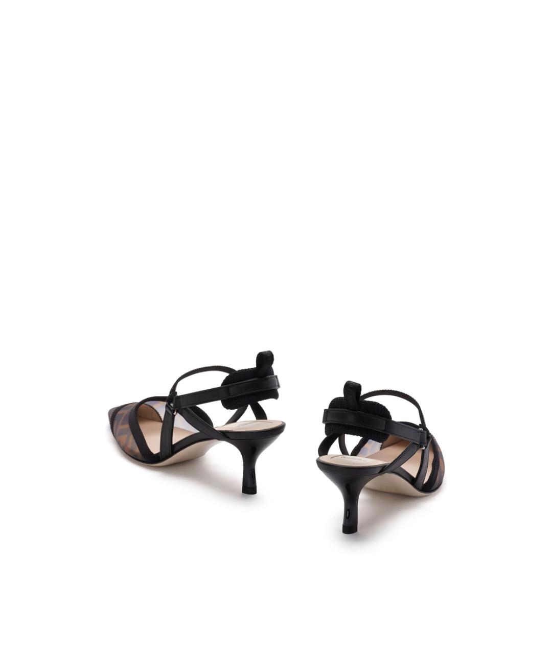 FENDI Черные текстильные туфли, фото 4
