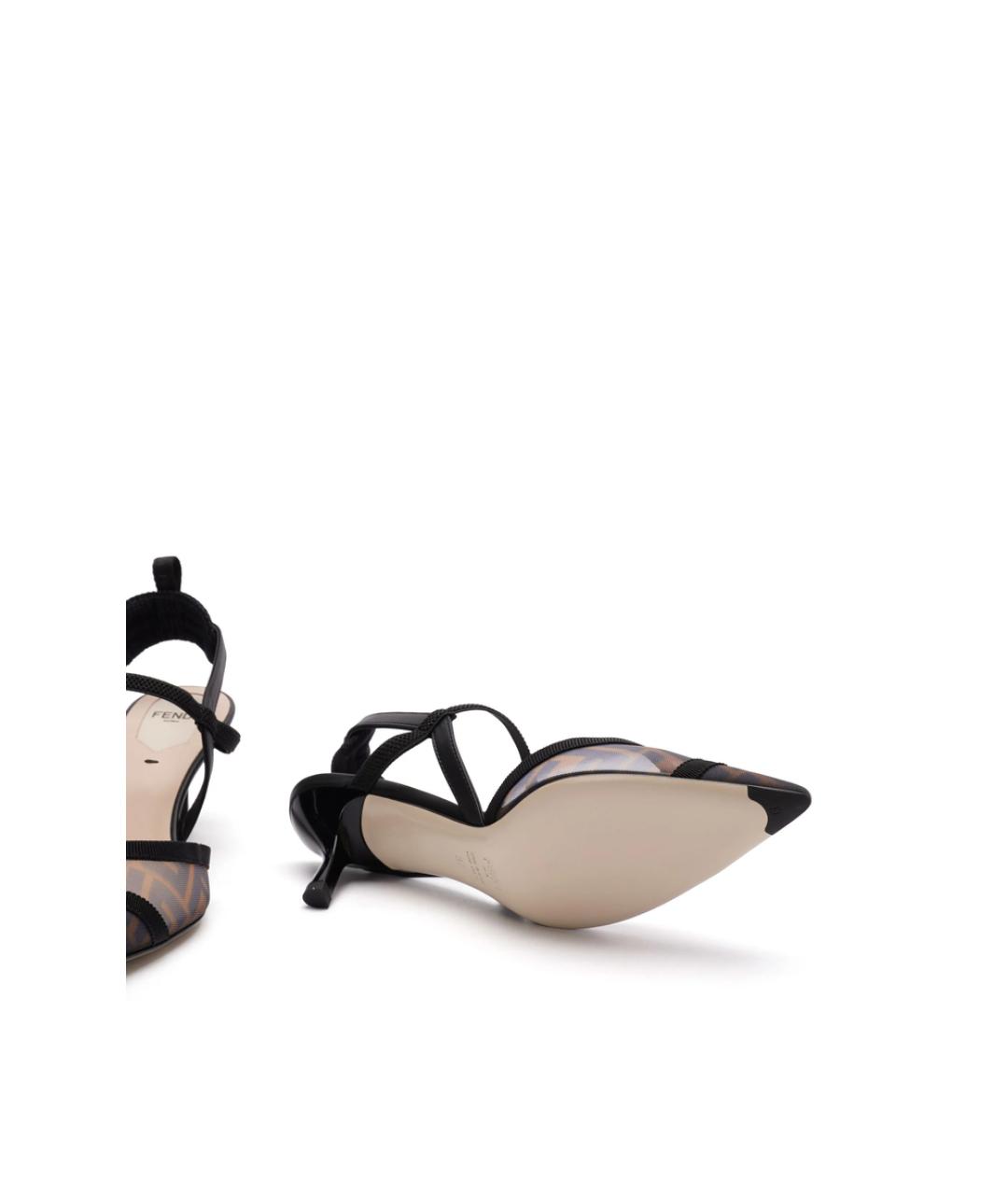 FENDI Черные текстильные туфли, фото 2