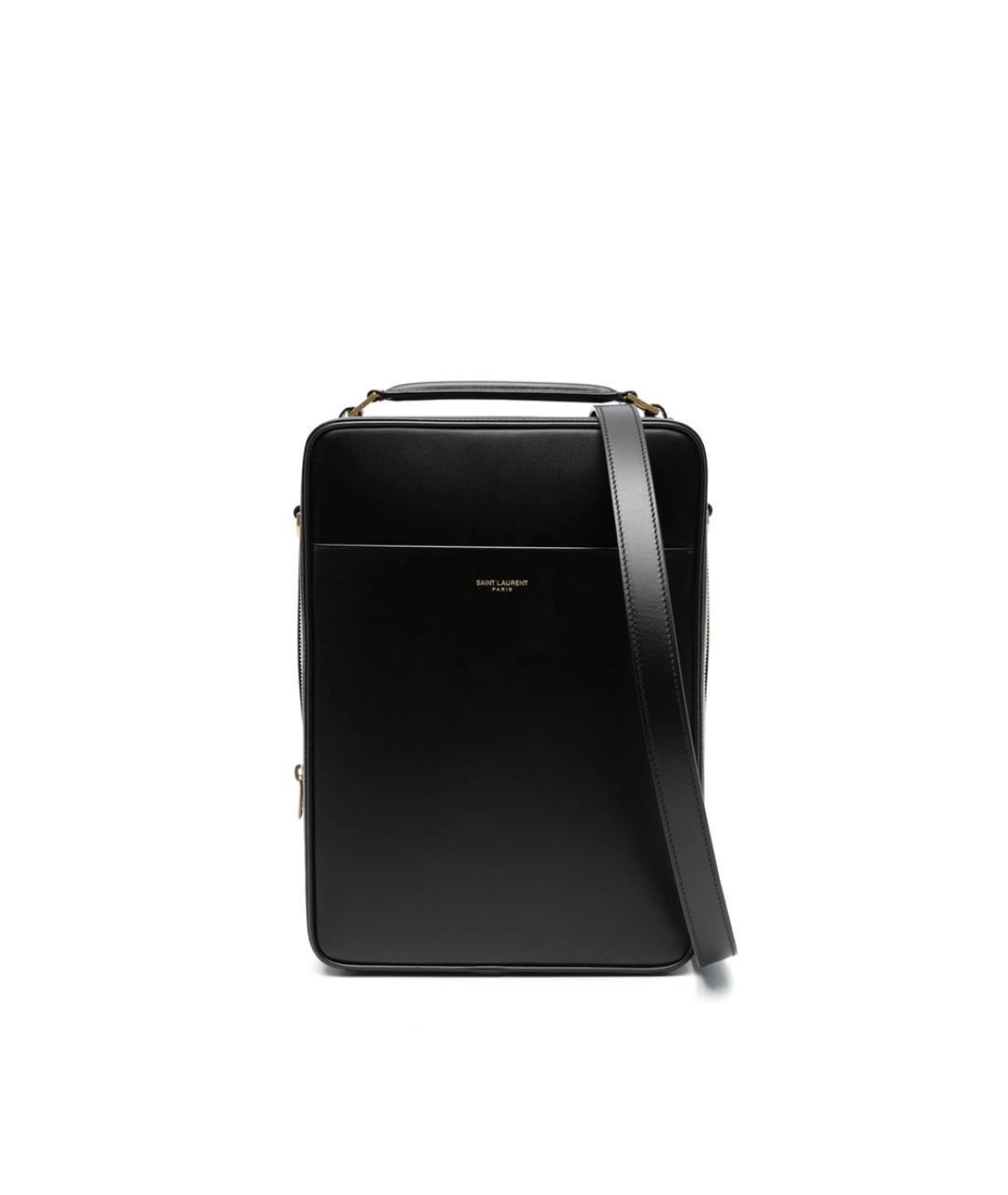 SAINT LAURENT Черная кожаная сумка на плечо, фото 1