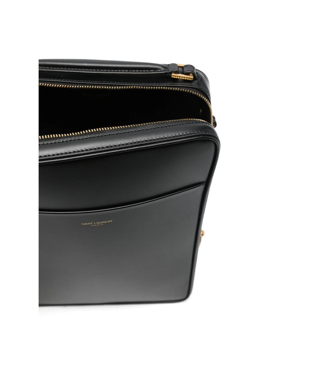 SAINT LAURENT Черная кожаная сумка на плечо, фото 3