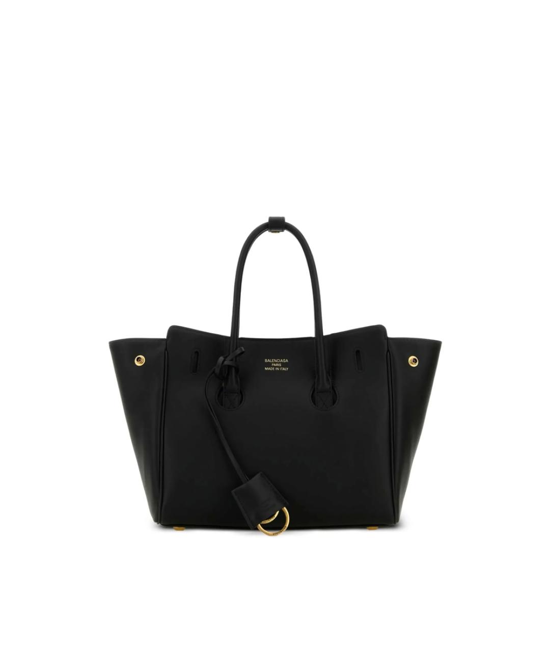 BALENCIAGA Черная кожаная сумка тоут, фото 1