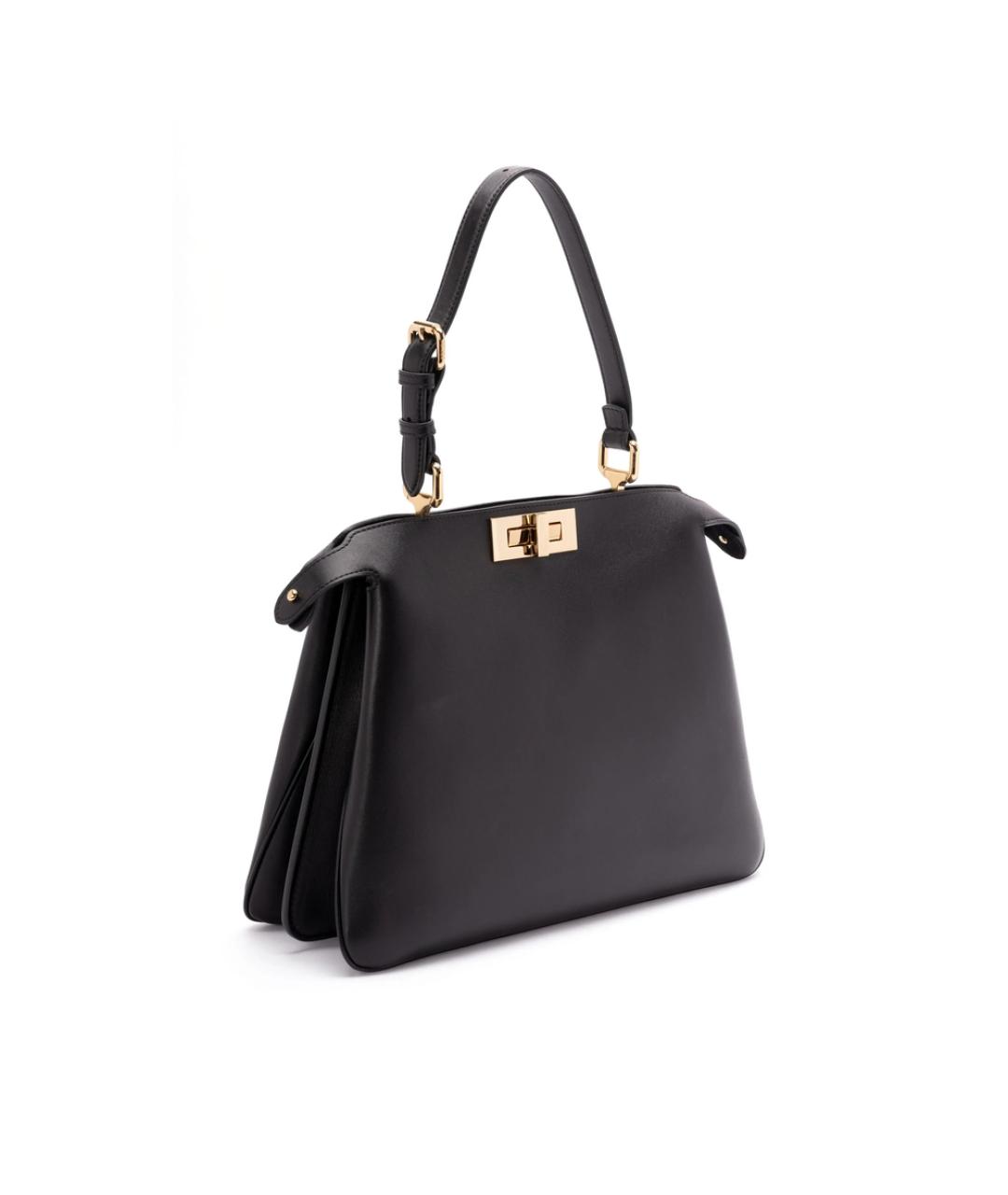 FENDI Черная кожаная сумка тоут, фото 4