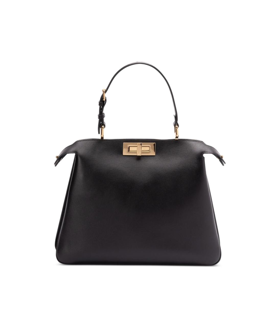 FENDI Черная кожаная сумка тоут, фото 1