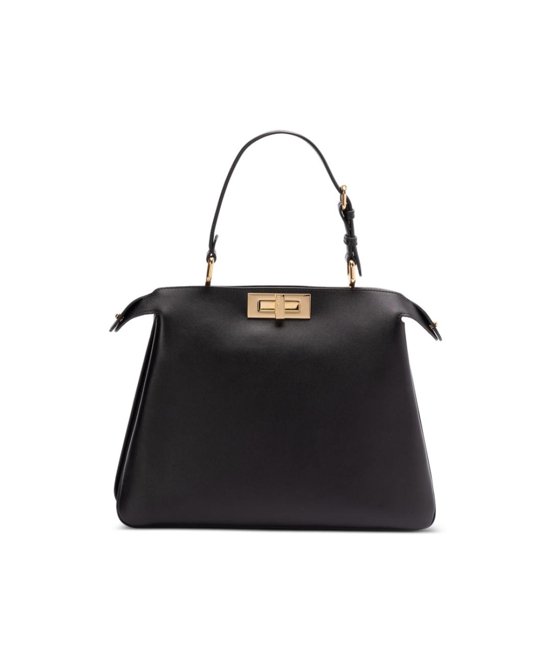 FENDI Черная кожаная сумка тоут, фото 2