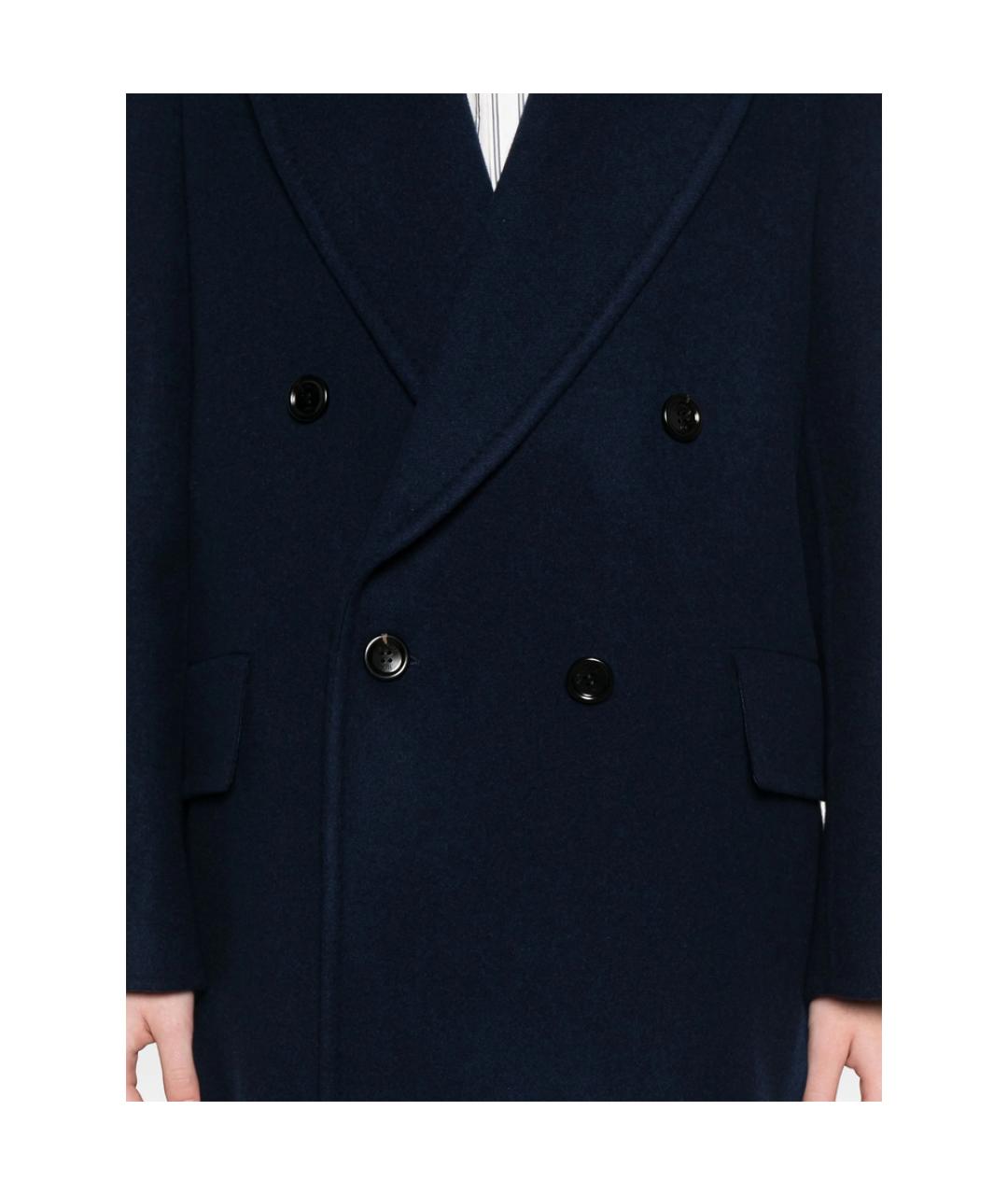 MAX MARA Темно-синее кашемировое пальто, фото 5