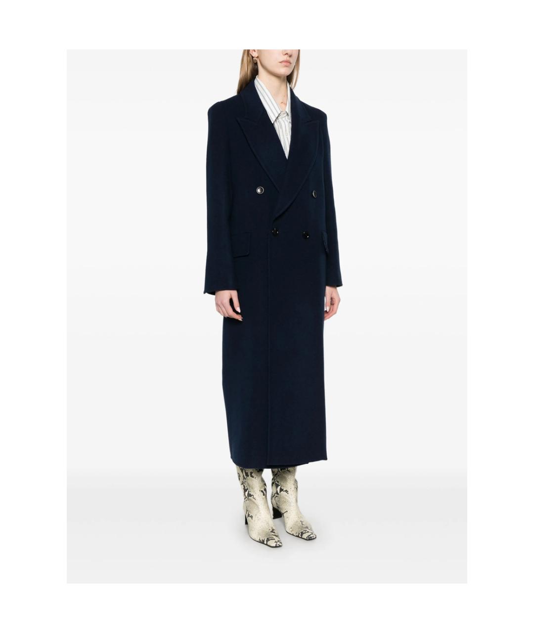 MAX MARA Темно-синее кашемировое пальто, фото 3