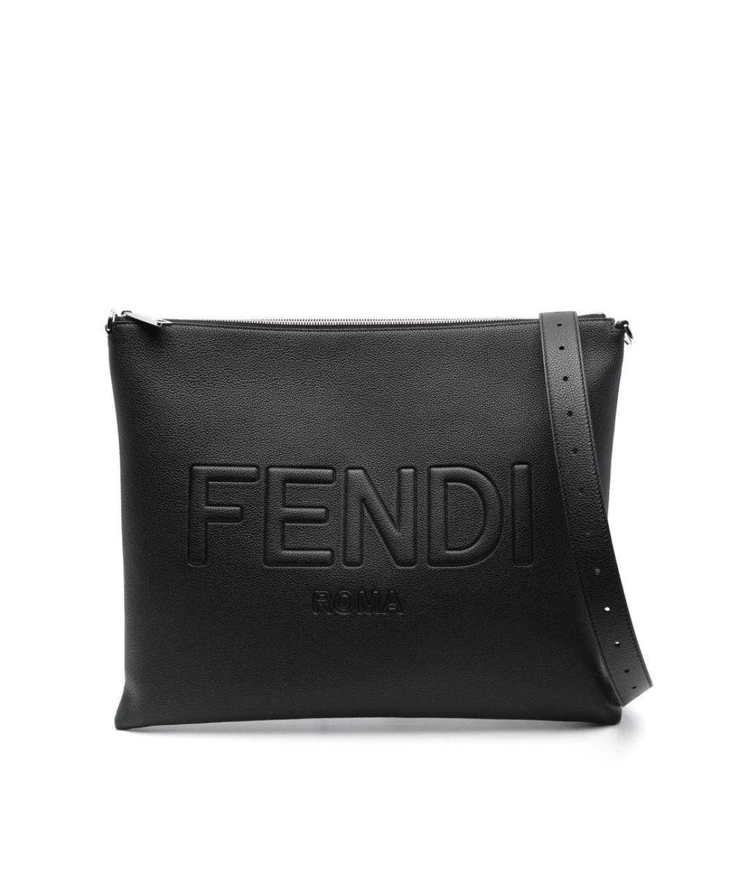 FENDI Черная кожаная сумка на плечо, фото 1
