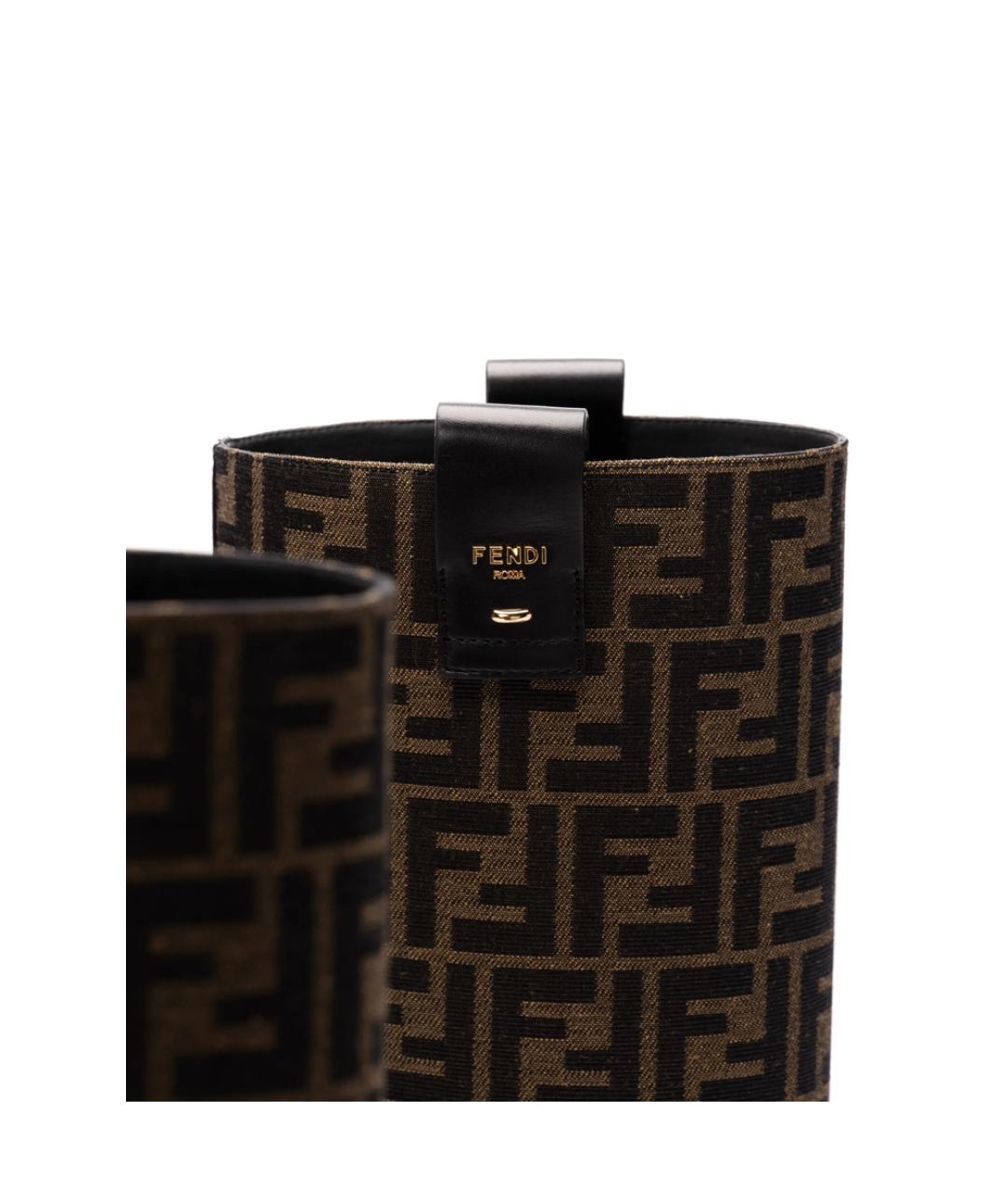 FENDI Коричневые кожаные сапоги, фото 2