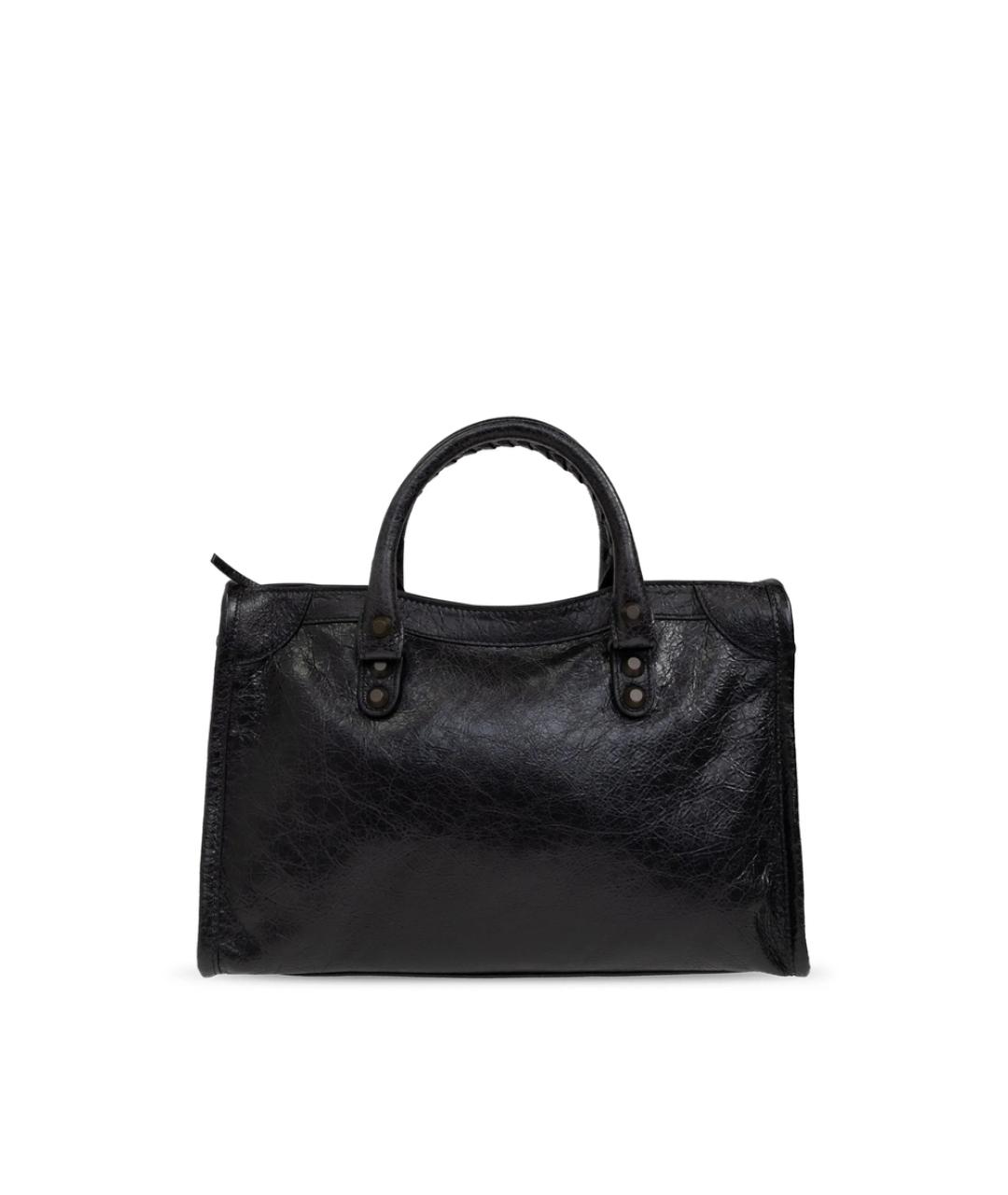 BALENCIAGA Черная кожаная сумка тоут, фото 2