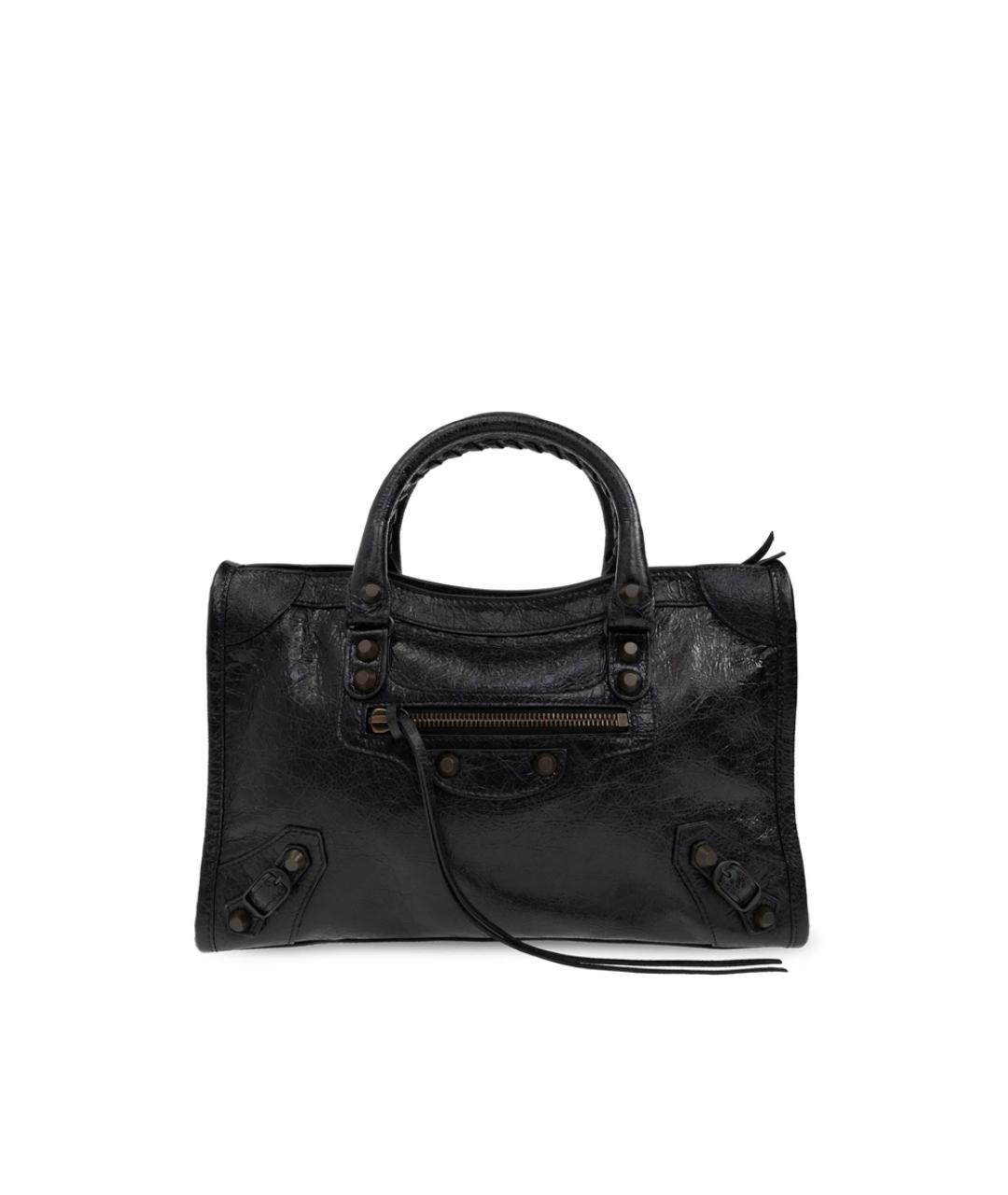 BALENCIAGA Черная кожаная сумка тоут, фото 4