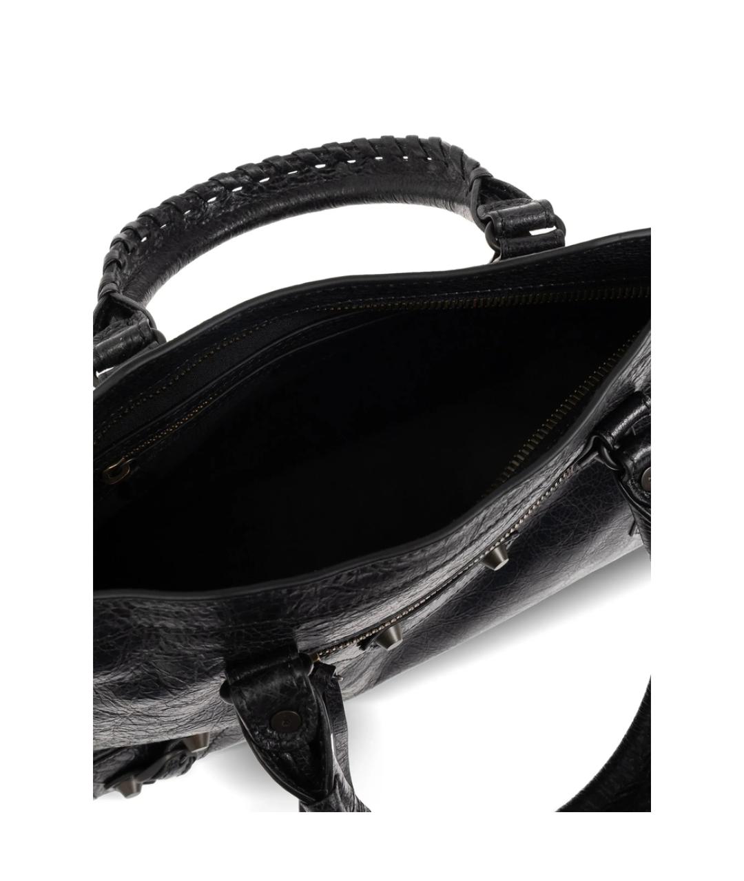 BALENCIAGA Черная кожаная сумка тоут, фото 5
