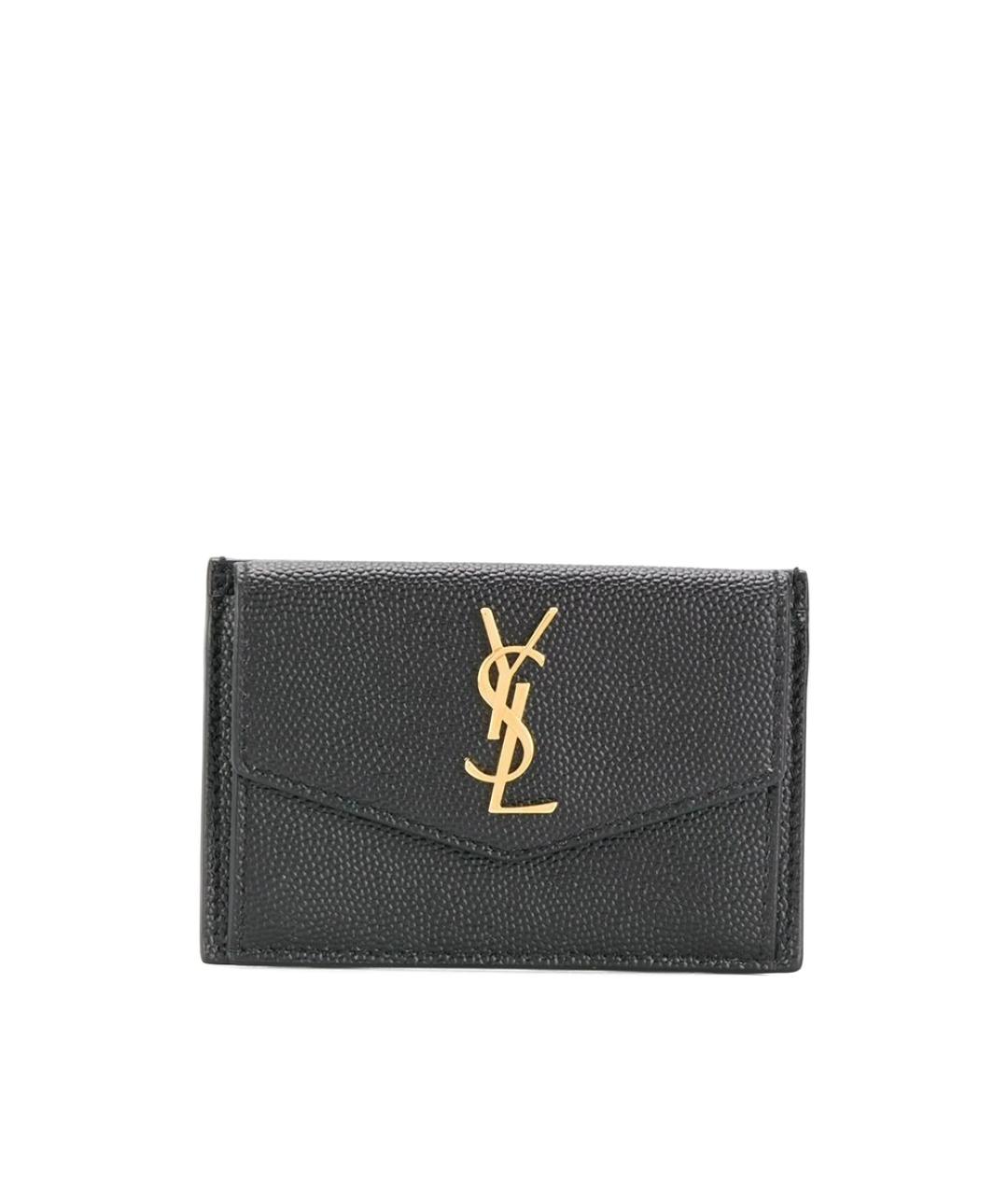 SAINT LAURENT Черный кожаный кошелек, фото 1