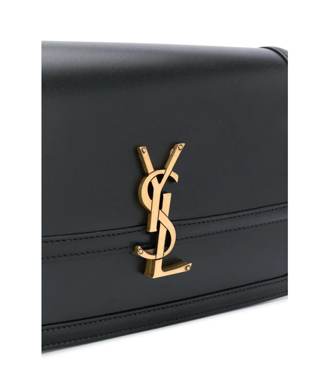 SAINT LAURENT Черная кожаная сумка через плечо, фото 3