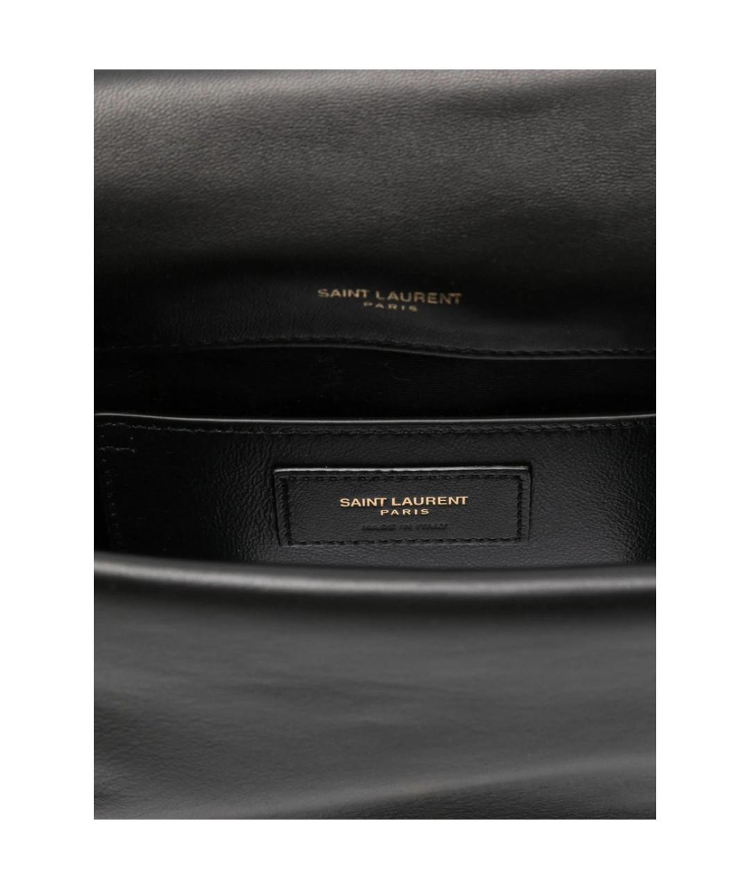 SAINT LAURENT Черная кожаная сумка через плечо, фото 2