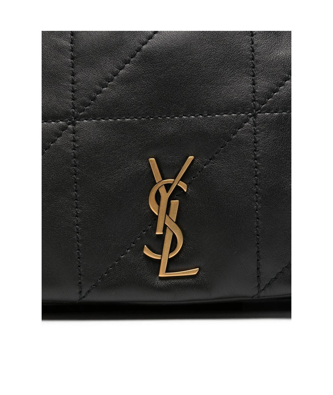 SAINT LAURENT Черная кожаная сумка через плечо, фото 3